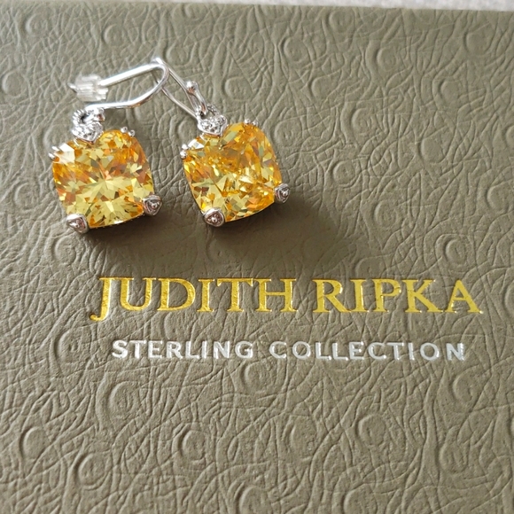 Judith Ripka Jewelry - JUDITH RIPKA lemon quartz dangle ear rings